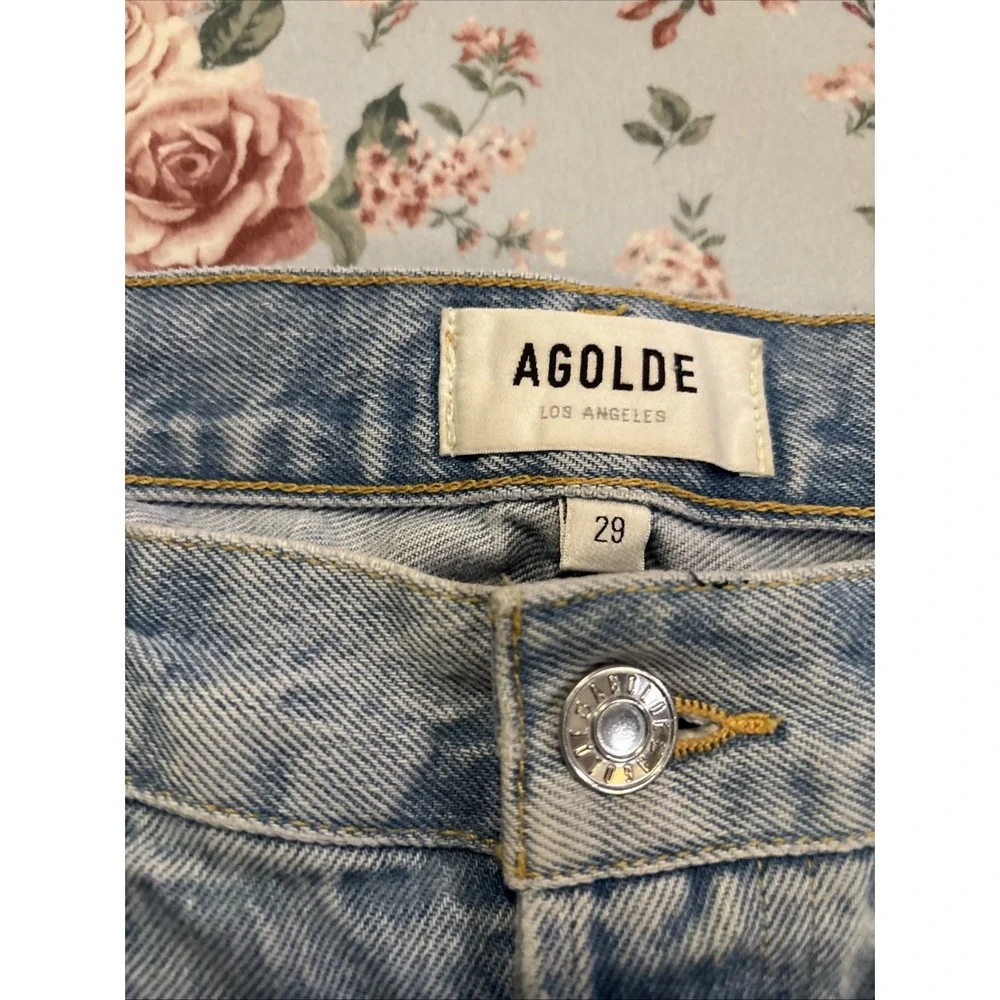 AGOLDE Parker Vintage Cut Off Shorts Distressed Light Wash‎ Denim Size 29